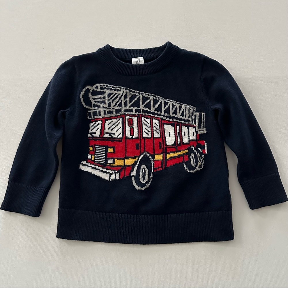 Gap 18-24 Months Baby Boy Fire Truck Sweater